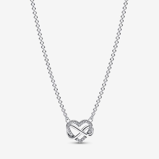 Sparkling Infinity Heart Collier Necklace (闪亮无限心形 Collier 项链)