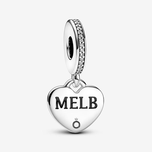 Melbourne Engravable Heart Dangle Charm (墨尔本可雕刻心形吊饰)